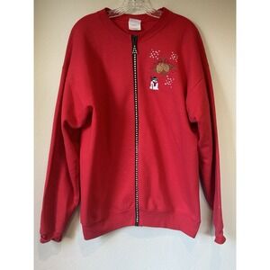 Vintage Hanes‎ Comfort  Blend Women's Zip Cardigan Sweatshirt Winter Large